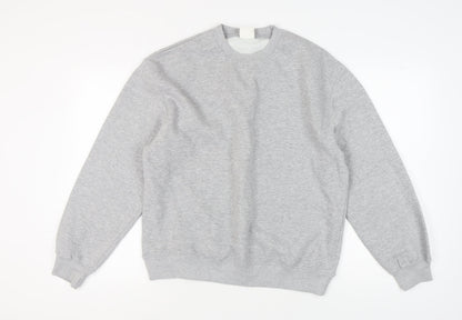 Unisex Adults UK Size L Pull&Bear Grey Pullover Sweatshirt