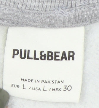 Unisex Adults UK Size L Pull&Bear Grey Pullover Sweatshirt