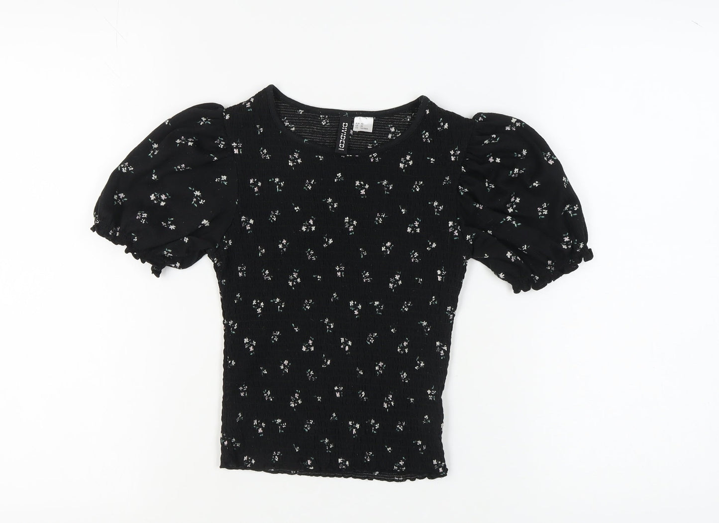 Womens UK Size XS H&M Black Basic Blouse