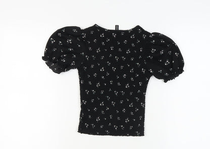 Womens UK Size XS H&M Black Basic Blouse