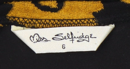 Womens UK Size 6 Miss Selfridge Black Basic T-Shirt
