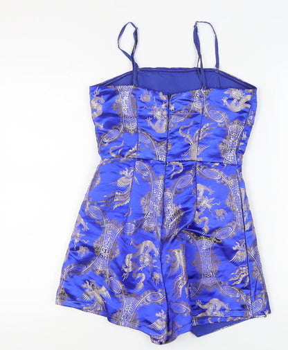 Missguided Women's Blue Playsuit Size 10 - Party Ready