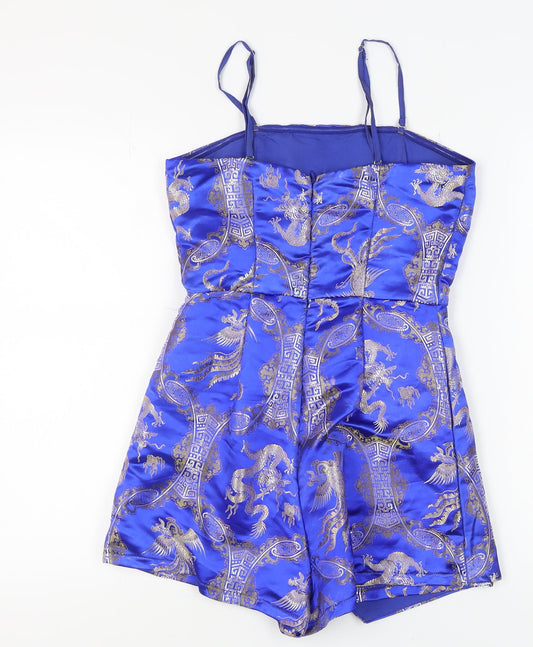 Missguided Women's Blue Playsuit Size 10 - Party Ready