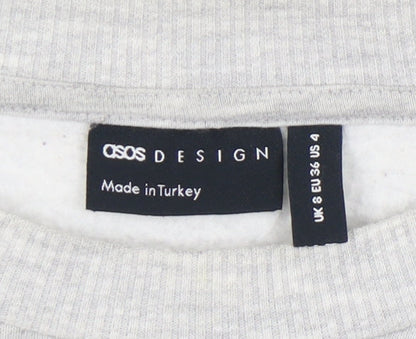 Womens UK Size 8 ASOS Design Grey Pullover Sweatshirt
