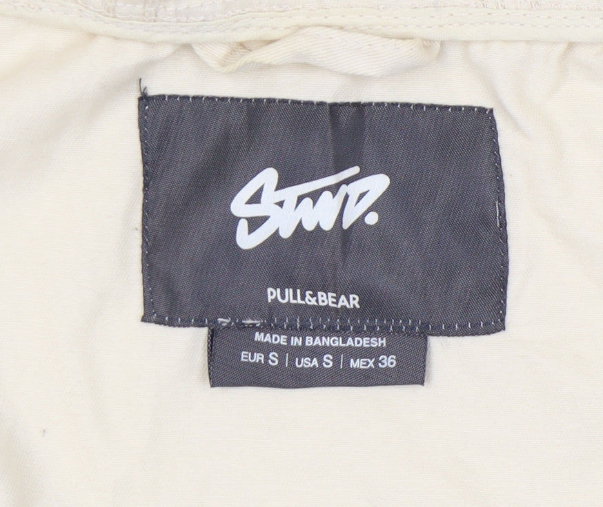 Mens UK Size S Pull & Bear Beige Anorak Coat