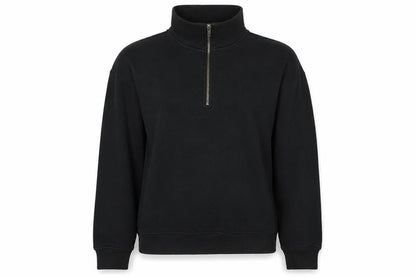 Monki Women's Black 2XS Fleece Sweatshirt 1/4 Zip