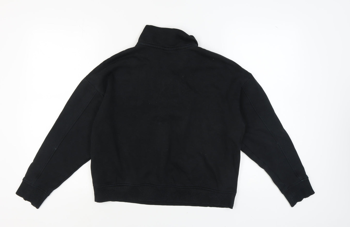 Monki Women's Black 2XS Fleece Sweatshirt 1/4 Zip