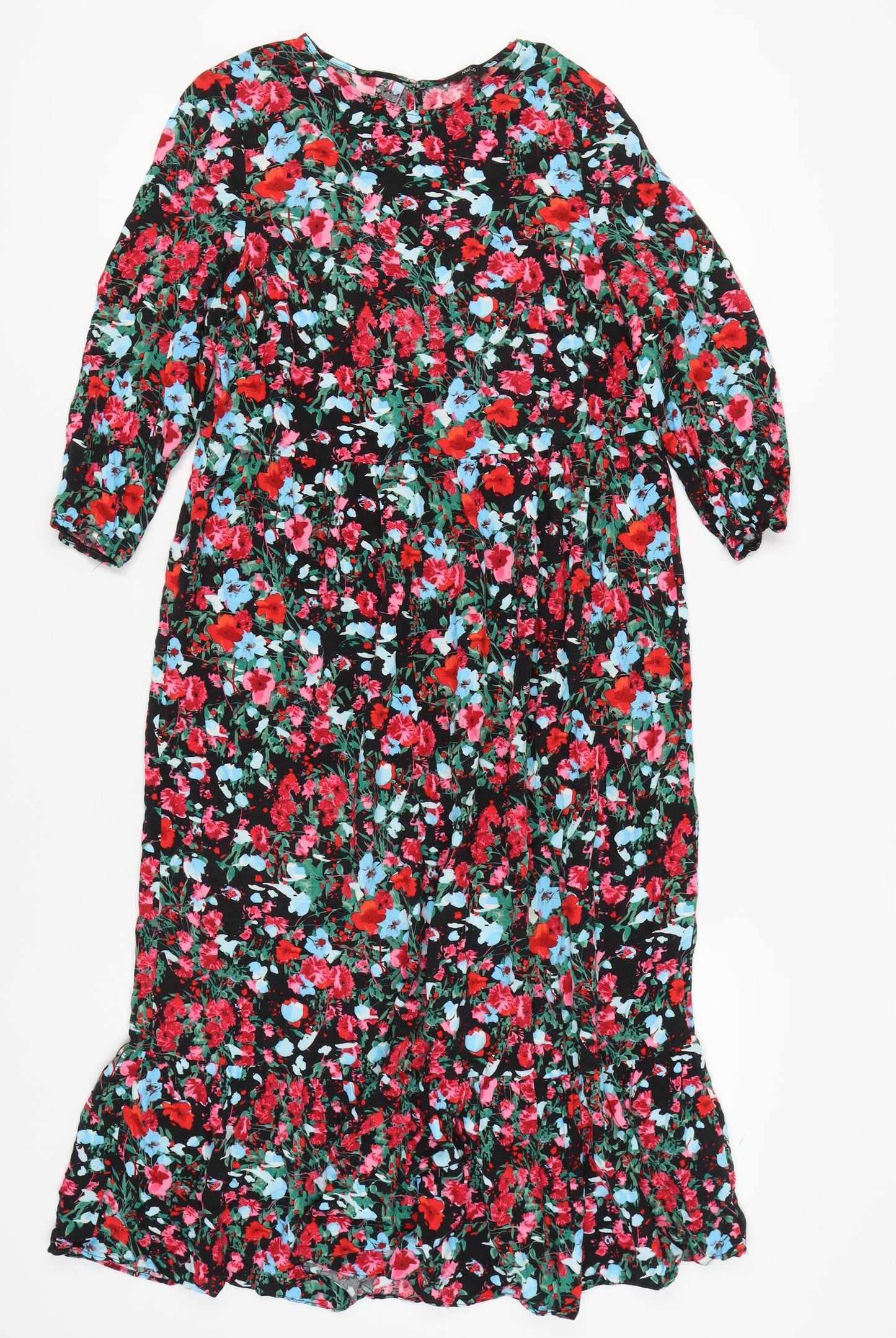 M&Co Women's Black Floral Dress Size 10