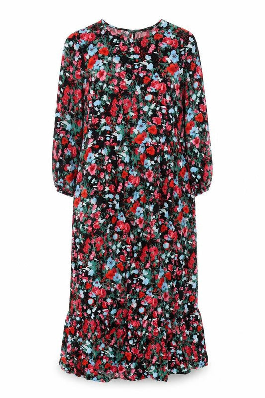 M&Co Women's Black Floral Dress Size 10