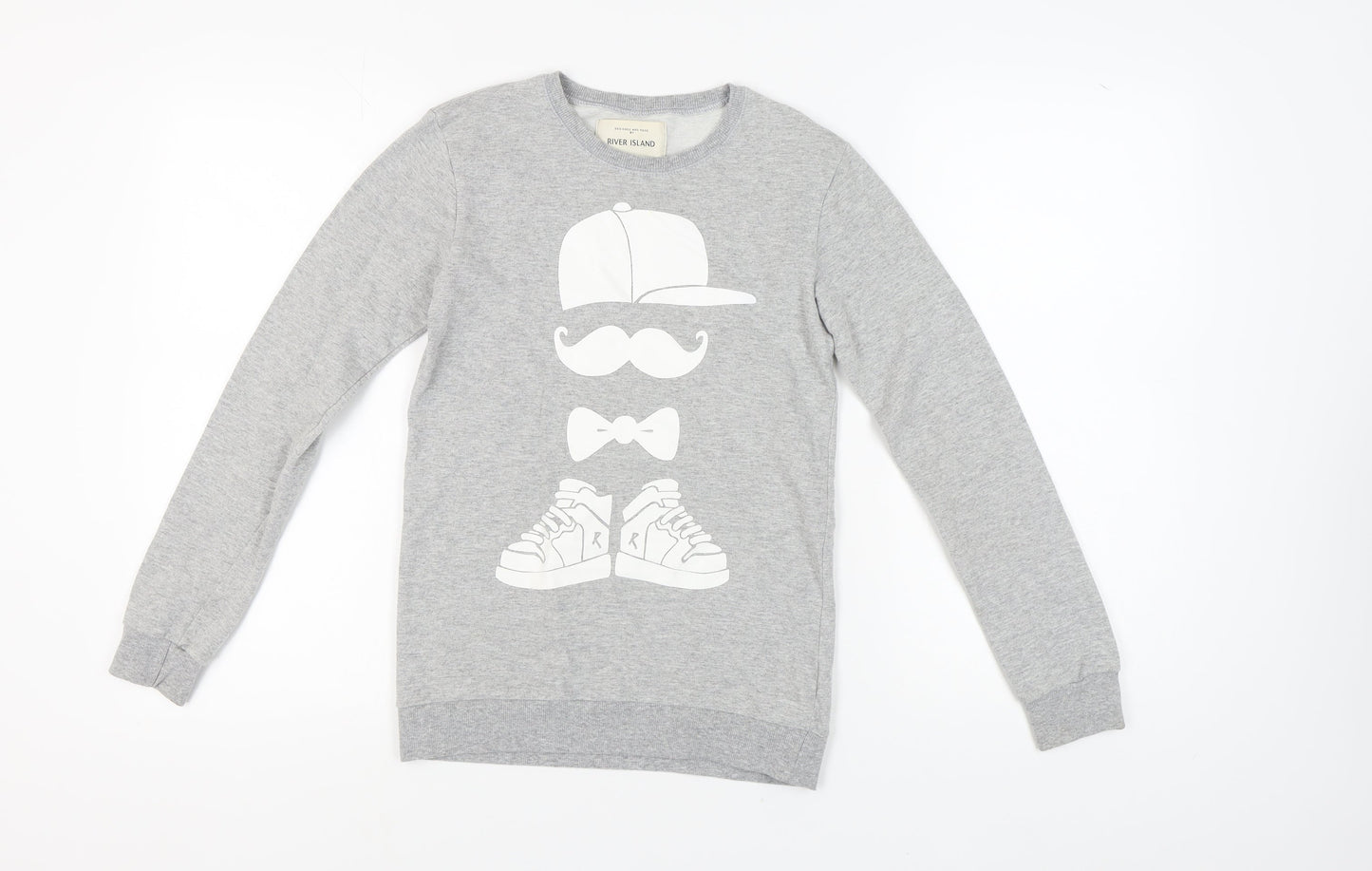 River Island Girls Grey Graphic Print Sweatshirt 11-12 Years