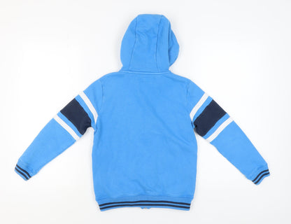 Next Boys Blue Hoodie, Age 9, Striped Zip Sports Style
