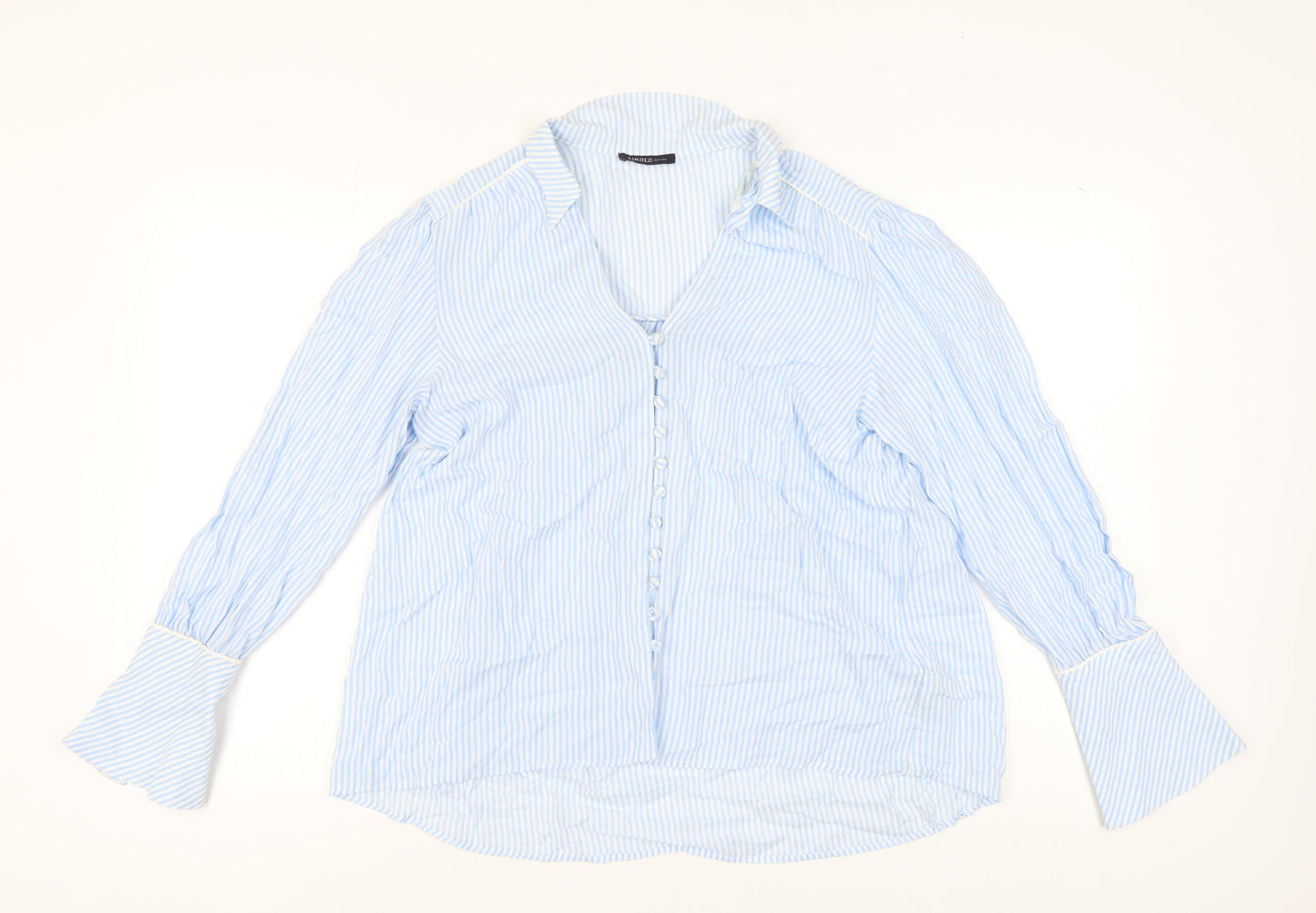 Womens UK Size 10 Marks and Spencer Blue Basic Button-Up