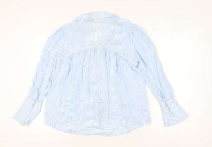Womens UK Size 10 Marks and Spencer Blue Basic Button-Up