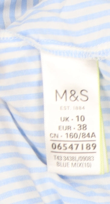 Womens UK Size 10 Marks and Spencer Blue Basic Button-Up