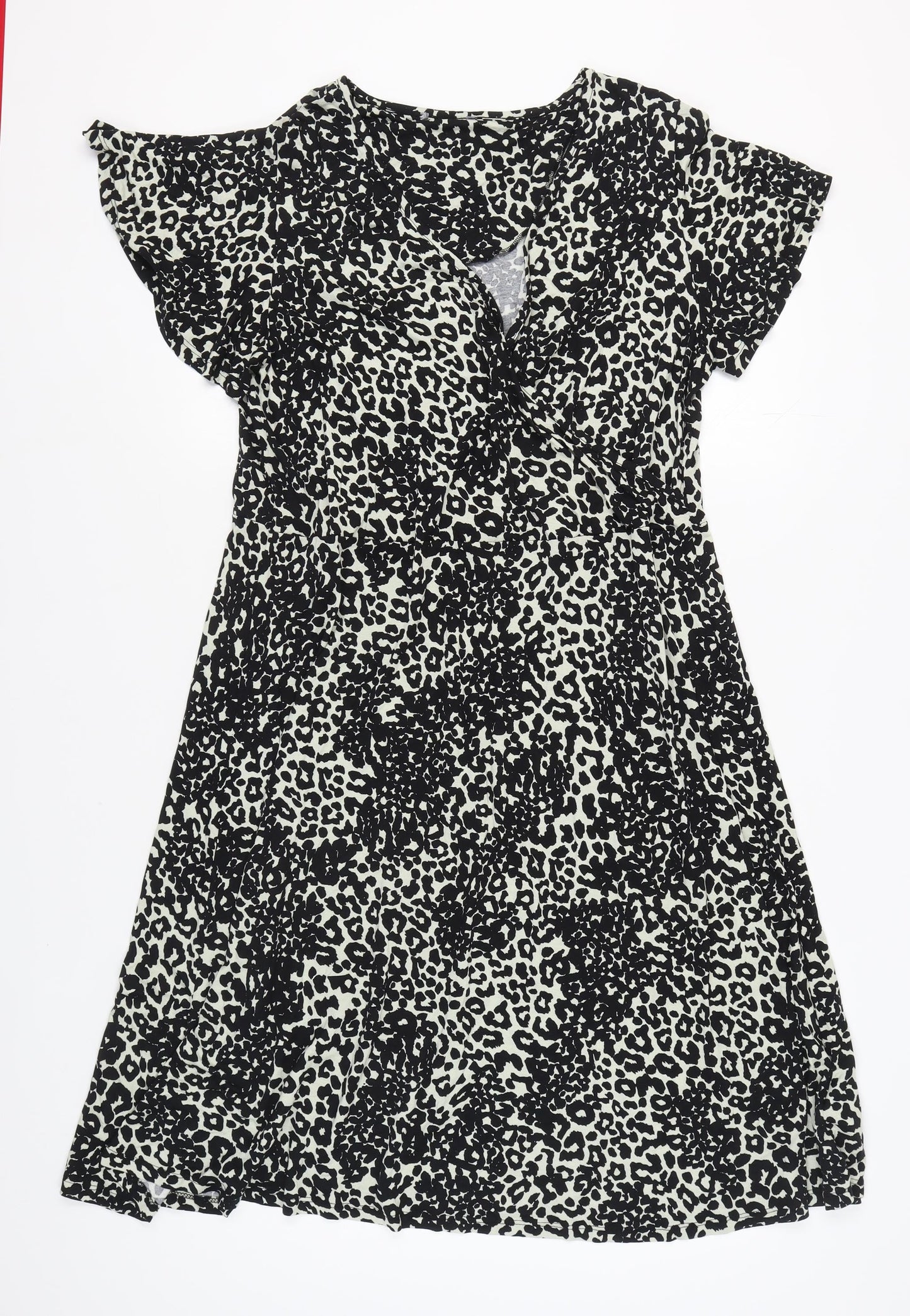 Debenhams Women's Black Animal Print Dress Size 20