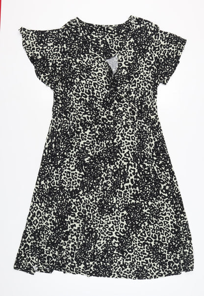 Debenhams Women's Black Animal Print Dress Size 20