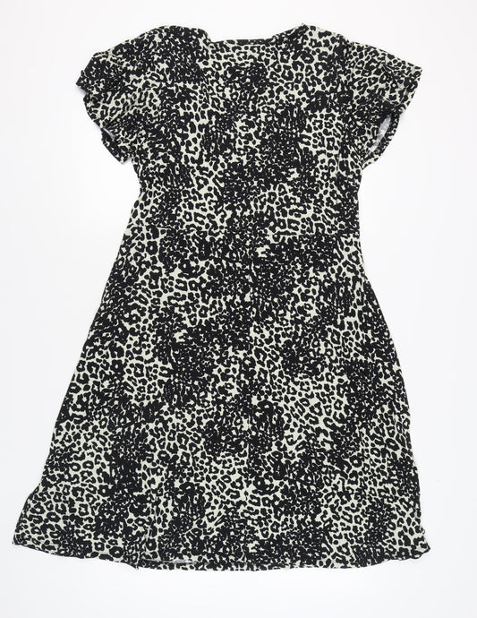 Debenhams Women's Black Animal Print Dress Size 20