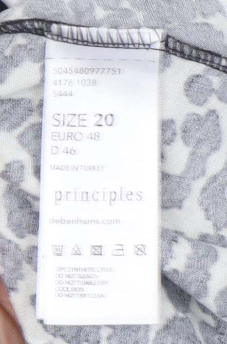 Debenhams Women's Black Animal Print Dress Size 20