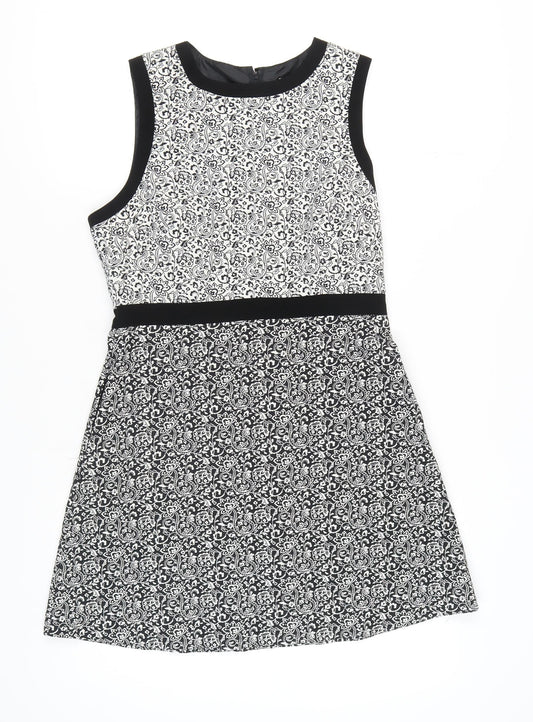 Miss Selfridge A-Line Black & White Dress, Size 14