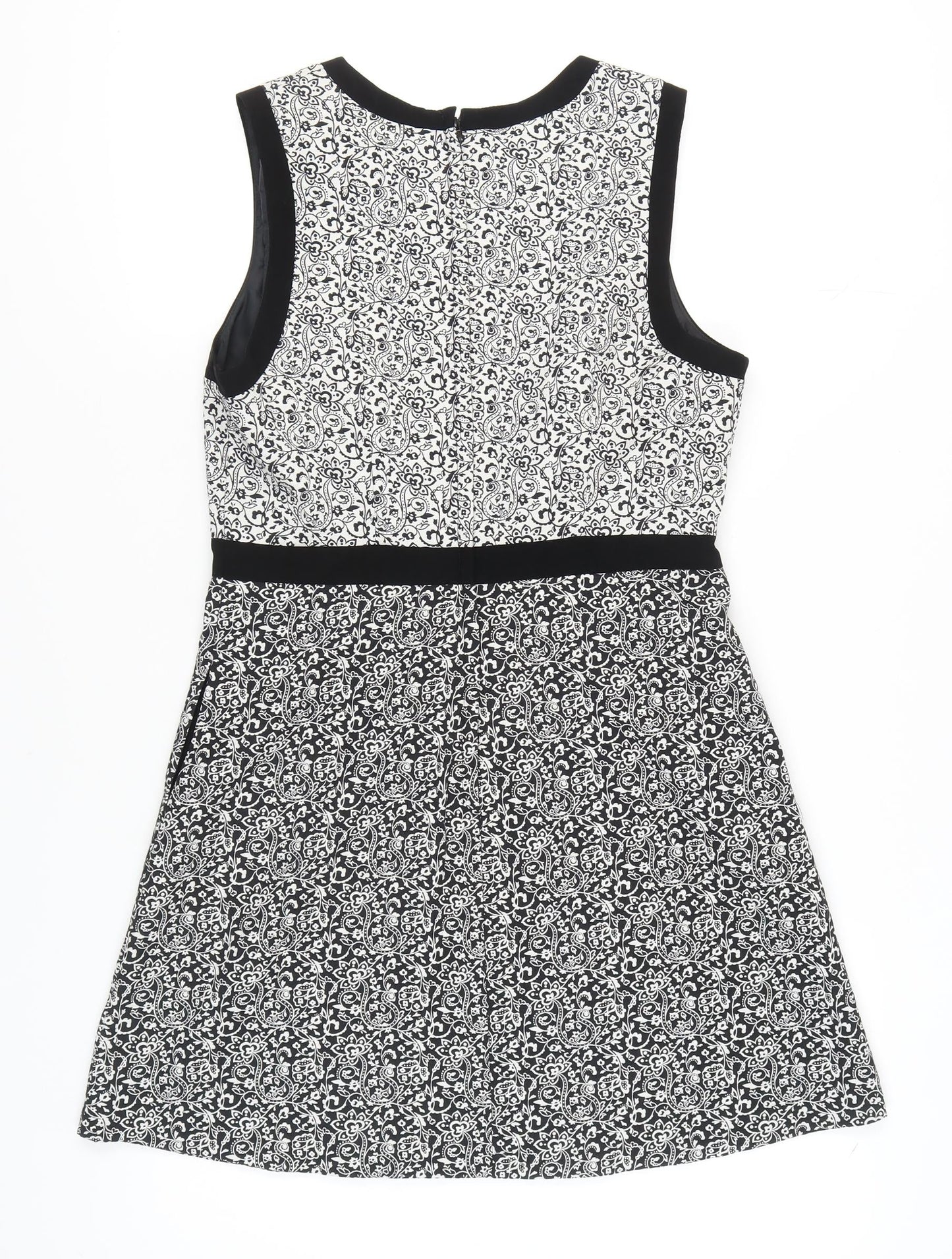 Miss Selfridge A-Line Black & White Dress, Size 14