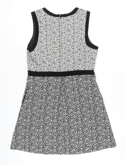 Miss Selfridge A-Line Black & White Dress, Size 14