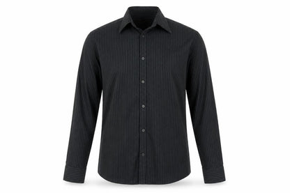 Marks and Spencer Men's Black Striped Long Sleeve Shirt