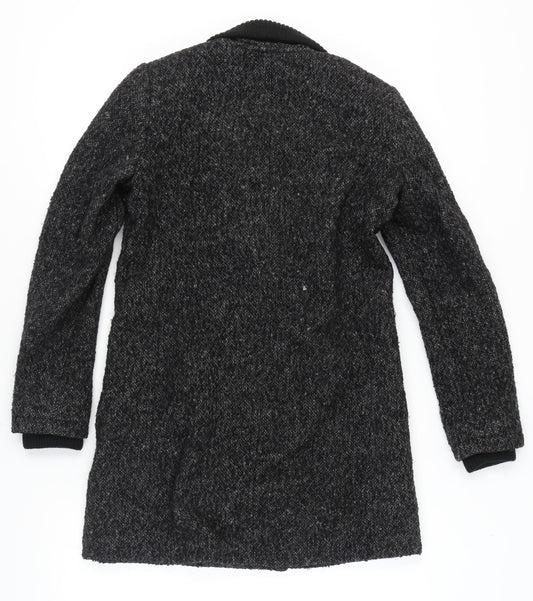 Womens UK Size S Mango Black Pea Coat