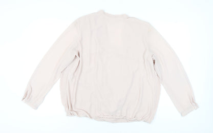 MADELEINE Women's Beige Wrap Blouse in Size 18