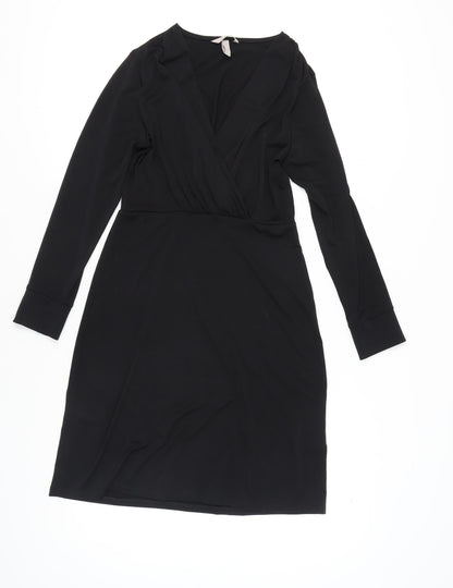 H&M Black Wrap Dress for Women, Size S - Party/Cocktail