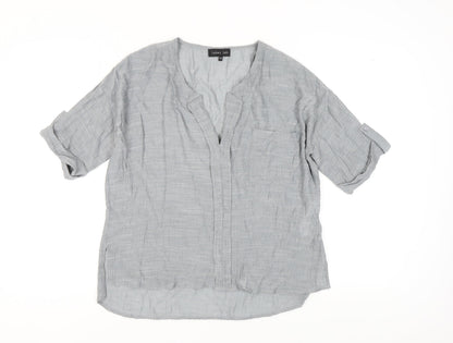 Womens UK Size 10 Label Lab Grey Basic T-Shirt