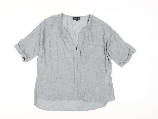 Womens UK Size 10 Label Lab Grey Basic T-Shirt