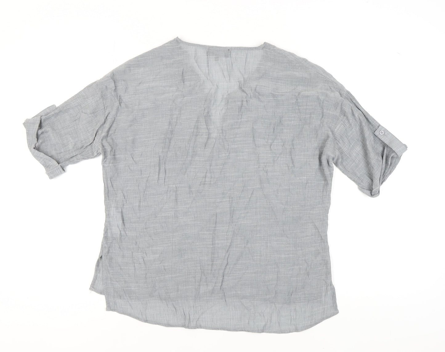 Womens UK Size 10 Label Lab Grey Basic T-Shirt