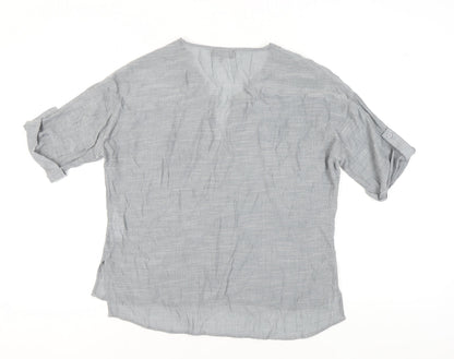 Womens UK Size 10 Label Lab Grey Basic T-Shirt