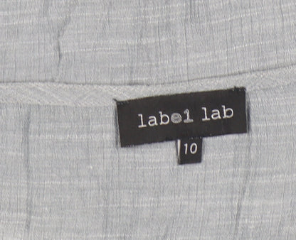 Womens UK Size 10 Label Lab Grey Basic T-Shirt