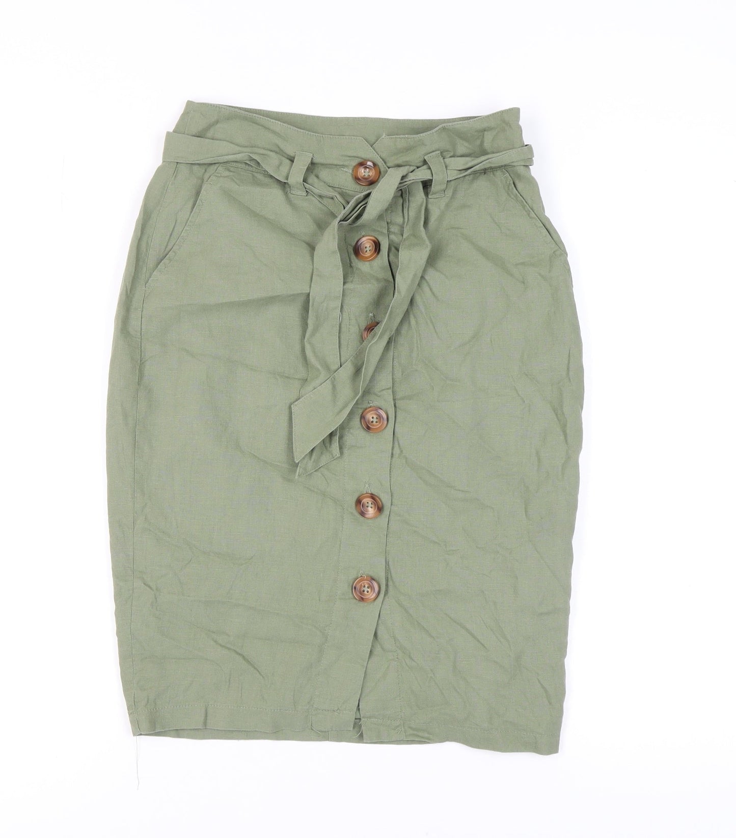 New Look Women's Green Pencil Skirt Size 8