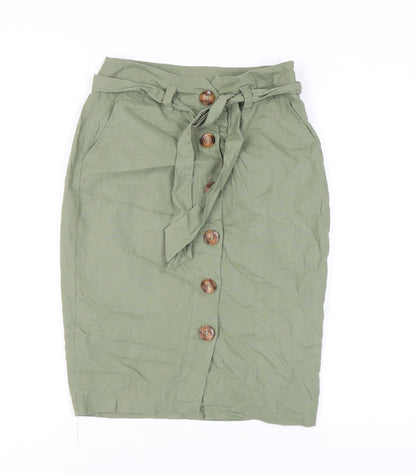 New Look Women's Green Pencil Skirt Size 8