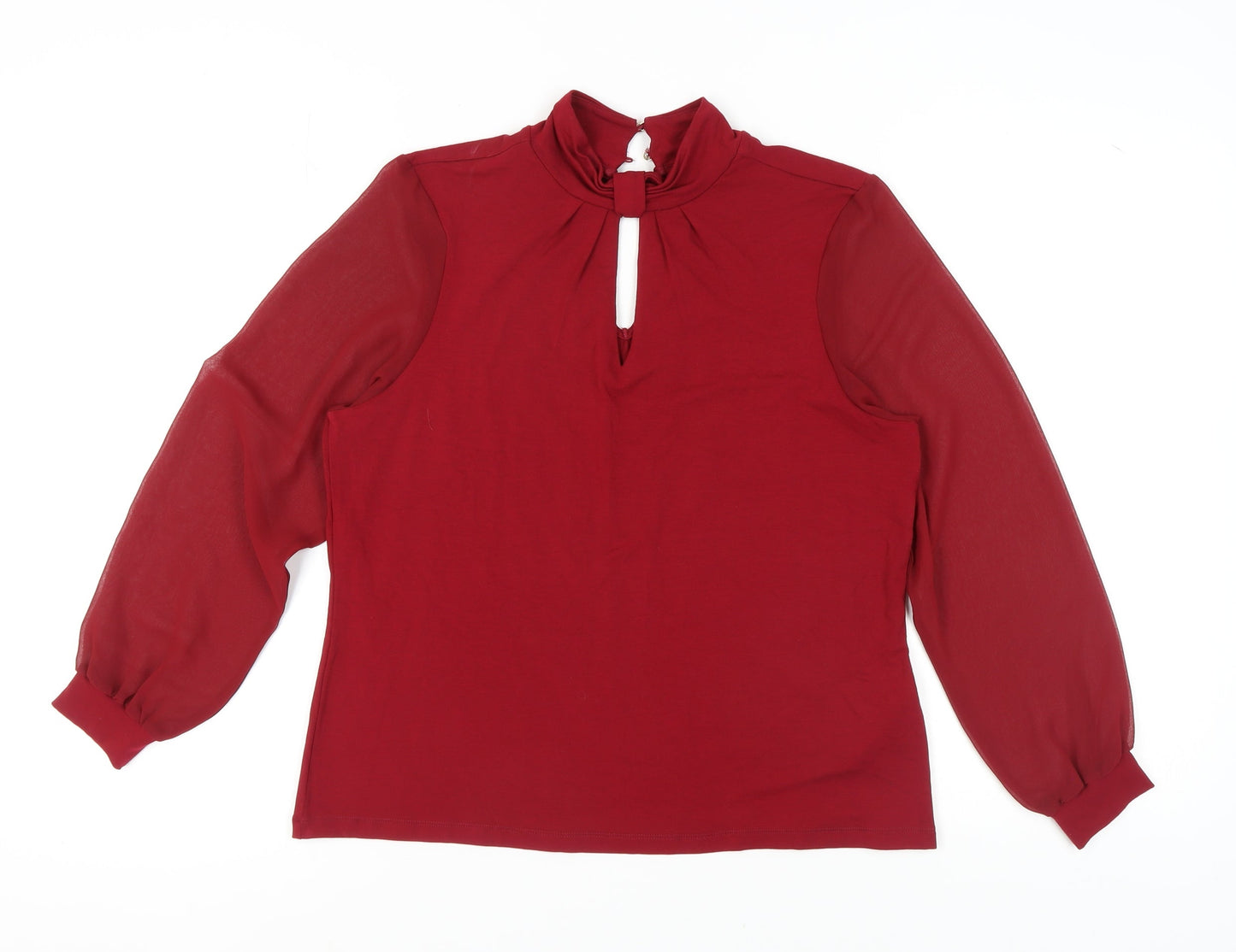 Womens UK Size 12 Editor's Cut Red Basic Blouse