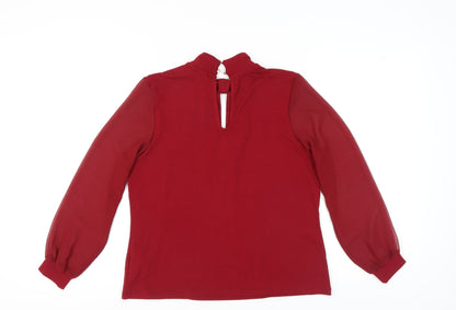 Womens UK Size 12 Editor's Cut Red Basic Blouse