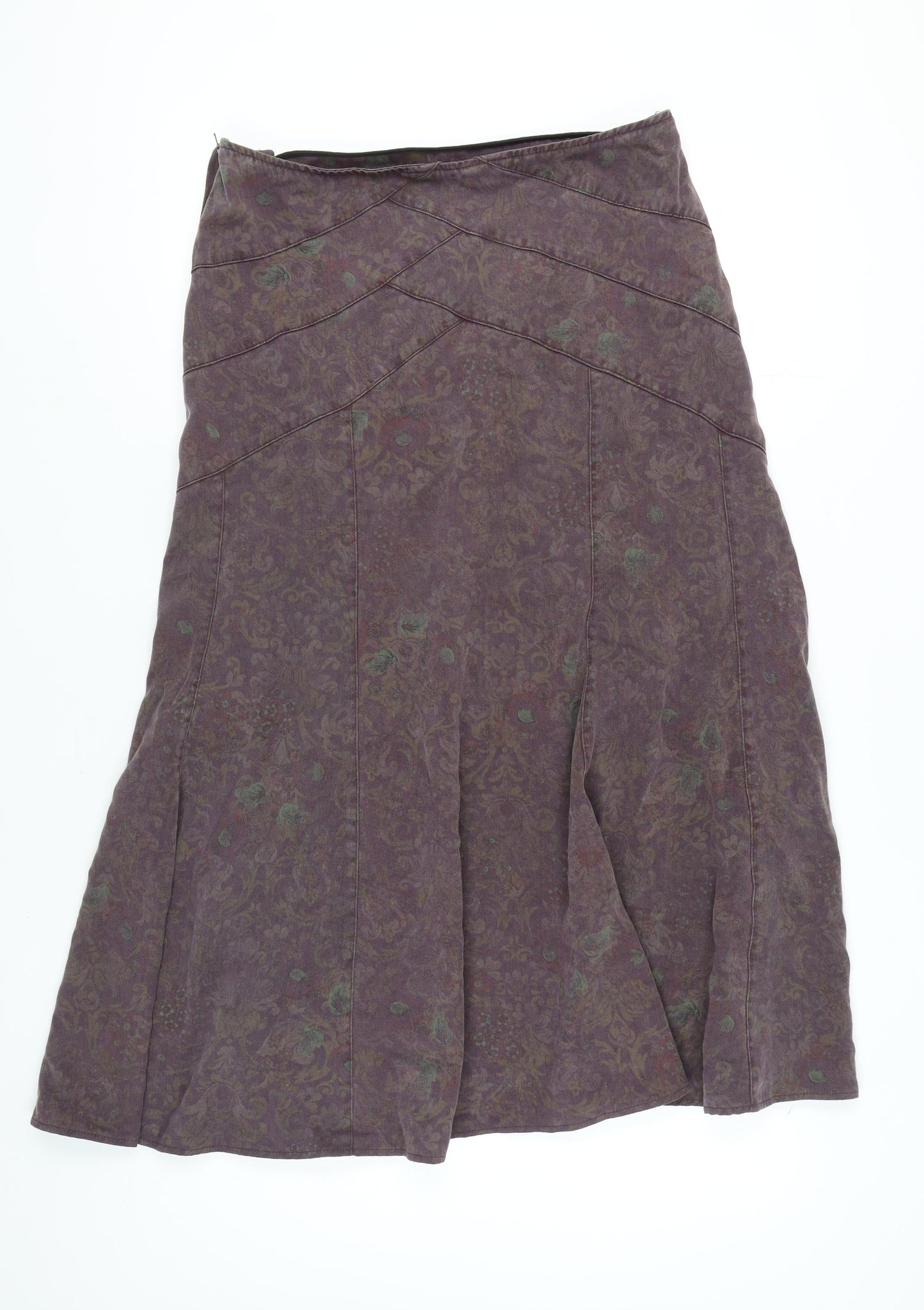 Marks & Spencer Women's Purple Floral Skirt Size 14