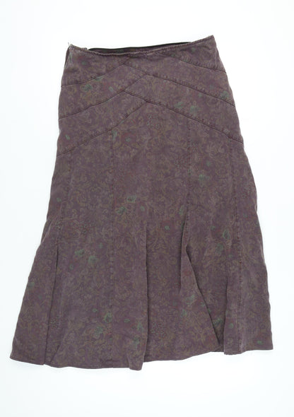 Marks & Spencer Women's Purple Floral Skirt Size 14