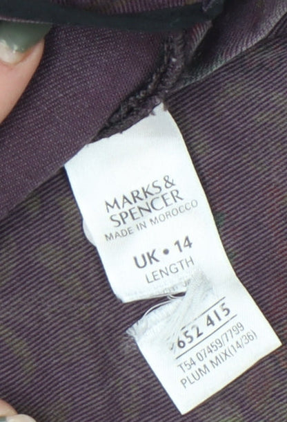Marks & Spencer Women's Purple Floral Skirt Size 14