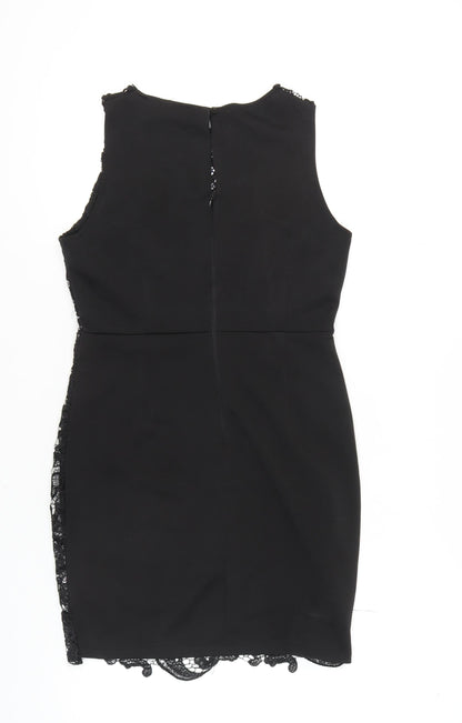 AX Paris Black Sleeveless Lace Dress Size 14