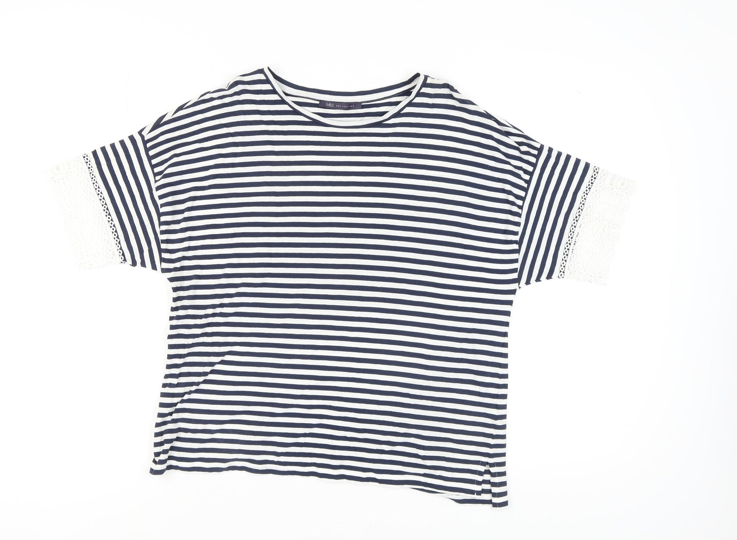 Womens UK Size 14 Marks and Spencer Multicoloured Basic T-Shirt