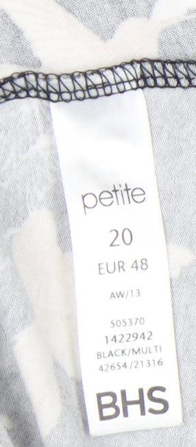 BHS Women's Black Multicoloured Hummingbirds Dress, Size 20