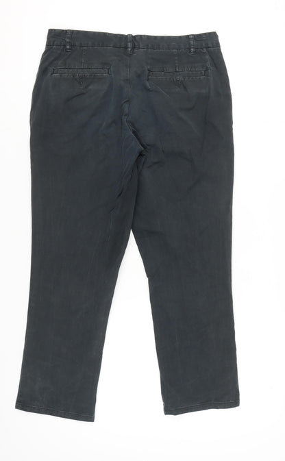 UNBIAS Men's Black Chino Trousers 34S Straight Fit