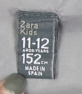 Zara Girls Grey Shift Dress Sleeveless 11-12 Years