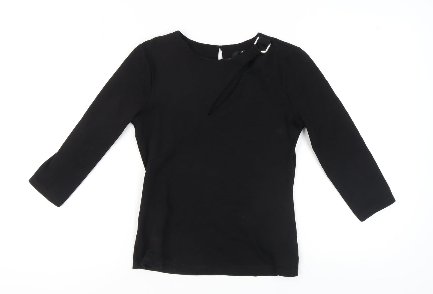 Womens UK Size 12 STAR by Julien Macdonald Black Basic Blouse