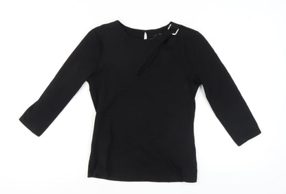 Womens UK Size 12 STAR by Julien Macdonald Black Basic Blouse