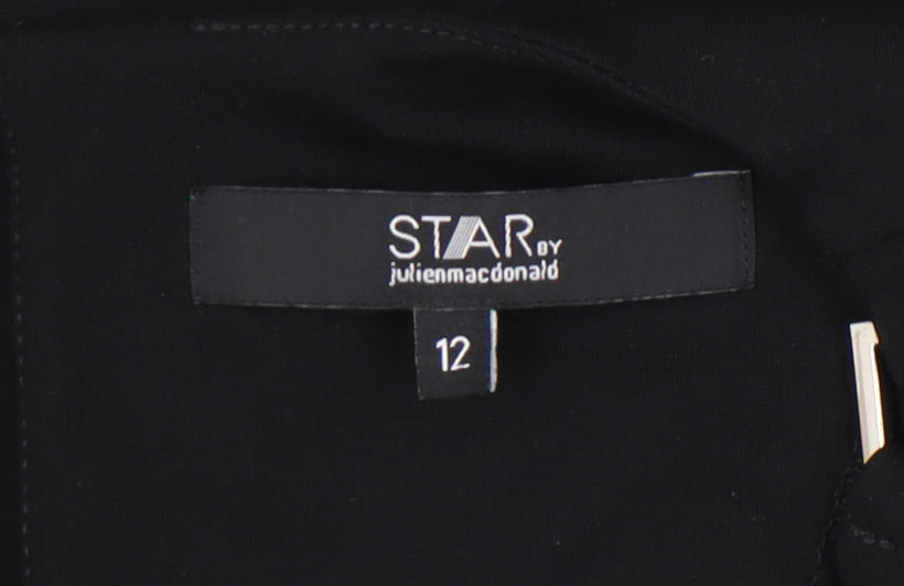 Womens UK Size 12 STAR by Julien Macdonald Black Basic Blouse