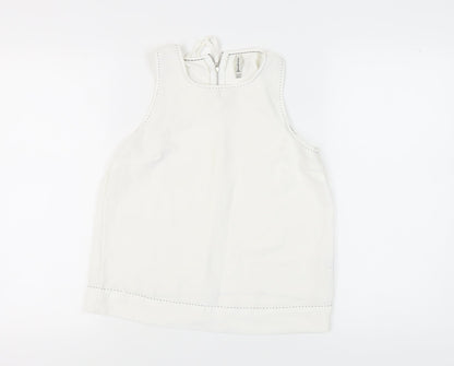 Womens UK Size M Stradivarius White Basic Tank
